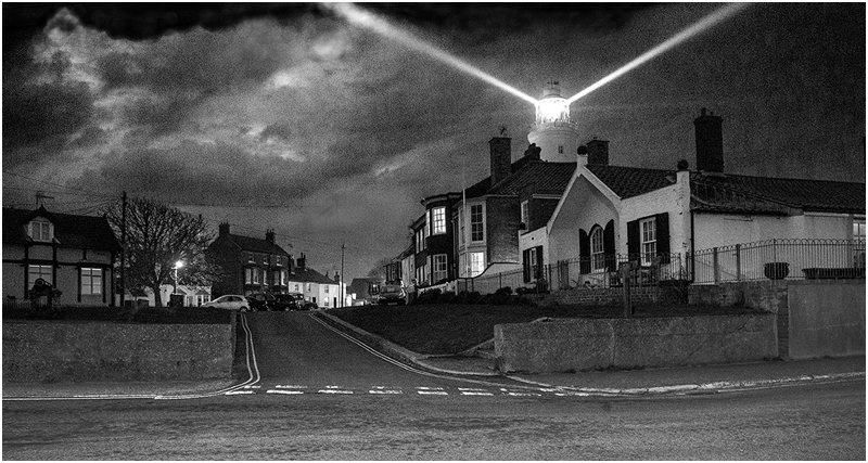 Southwold Lighthouse at Night by David Kemish.jpg - Southwold Lighthouse at Night -Monochrome Print
